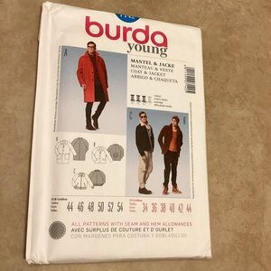 New Burda Young Pattern 7142 Coat and Jacket US Sizes 34-44